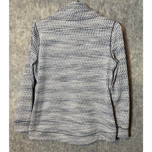 EUC T By Talbots Blue White Cowl Neck Pullover Petite Medium - Picture 4 of 6